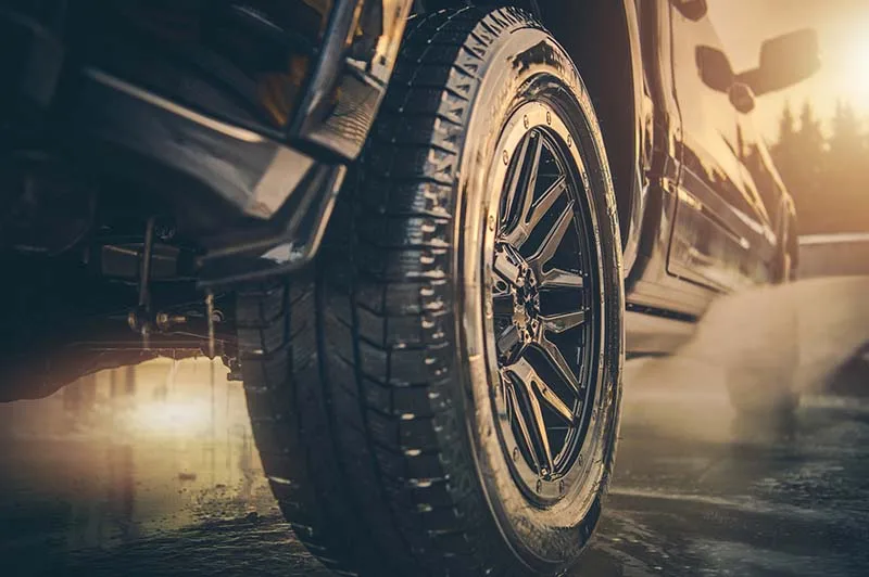 PickUpTruck-EZLynkMonitoring Close up of pickup truck tire